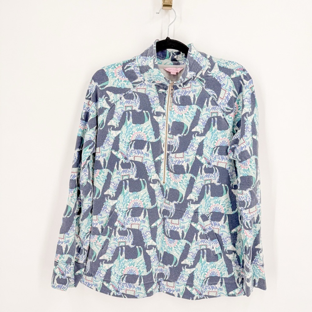 Lilly Pulitzer Blue and Green Patterned Sweater